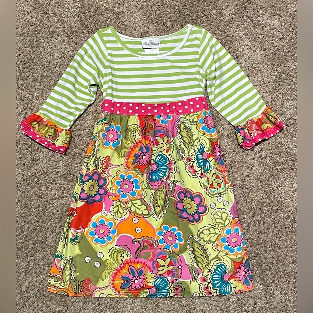 Rare Editions | Girls 3/4 Ruffle Sleeve Dress | Size 6X